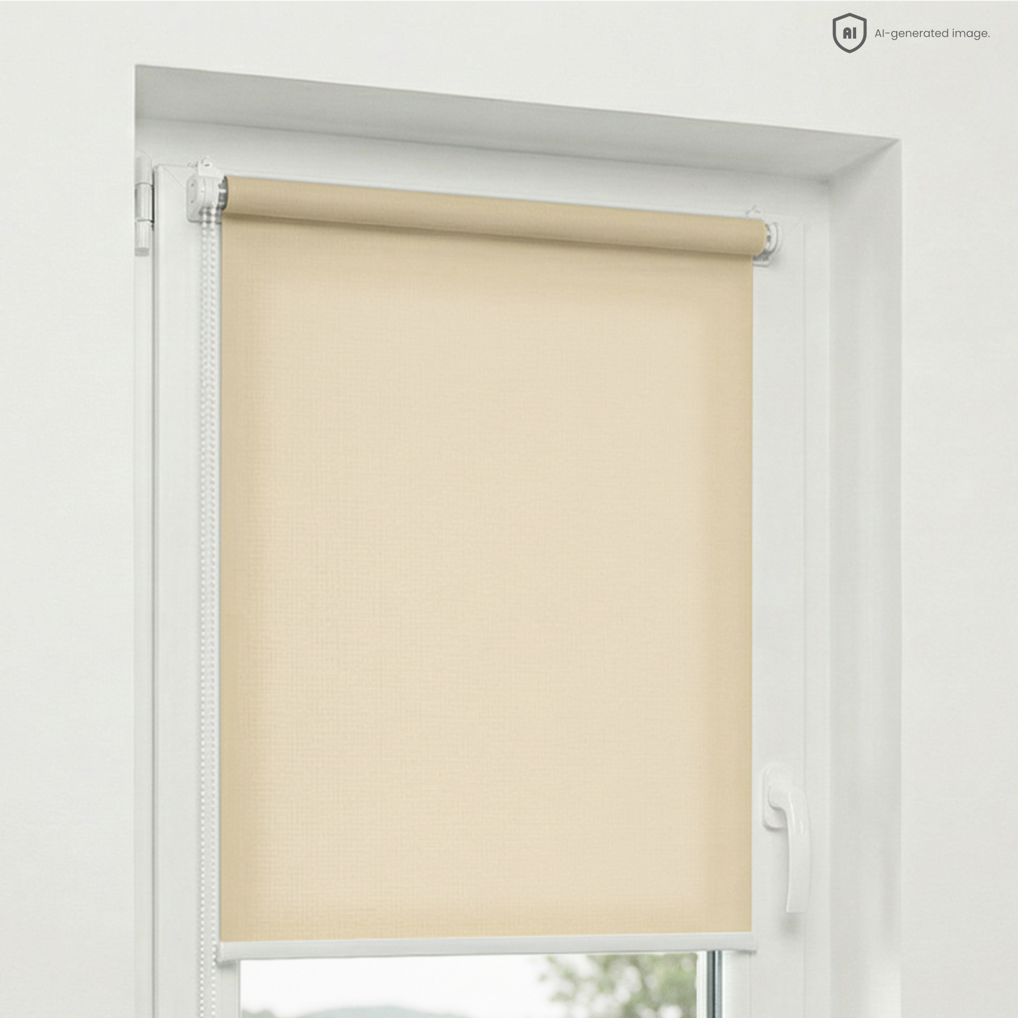 Estika Rollo Ohne Bohren - 110 X 150 Cm - Creme - Sonnenschutz Für Innenfenster - Halbtransparenter Stoff - Klemmfix-befestigung