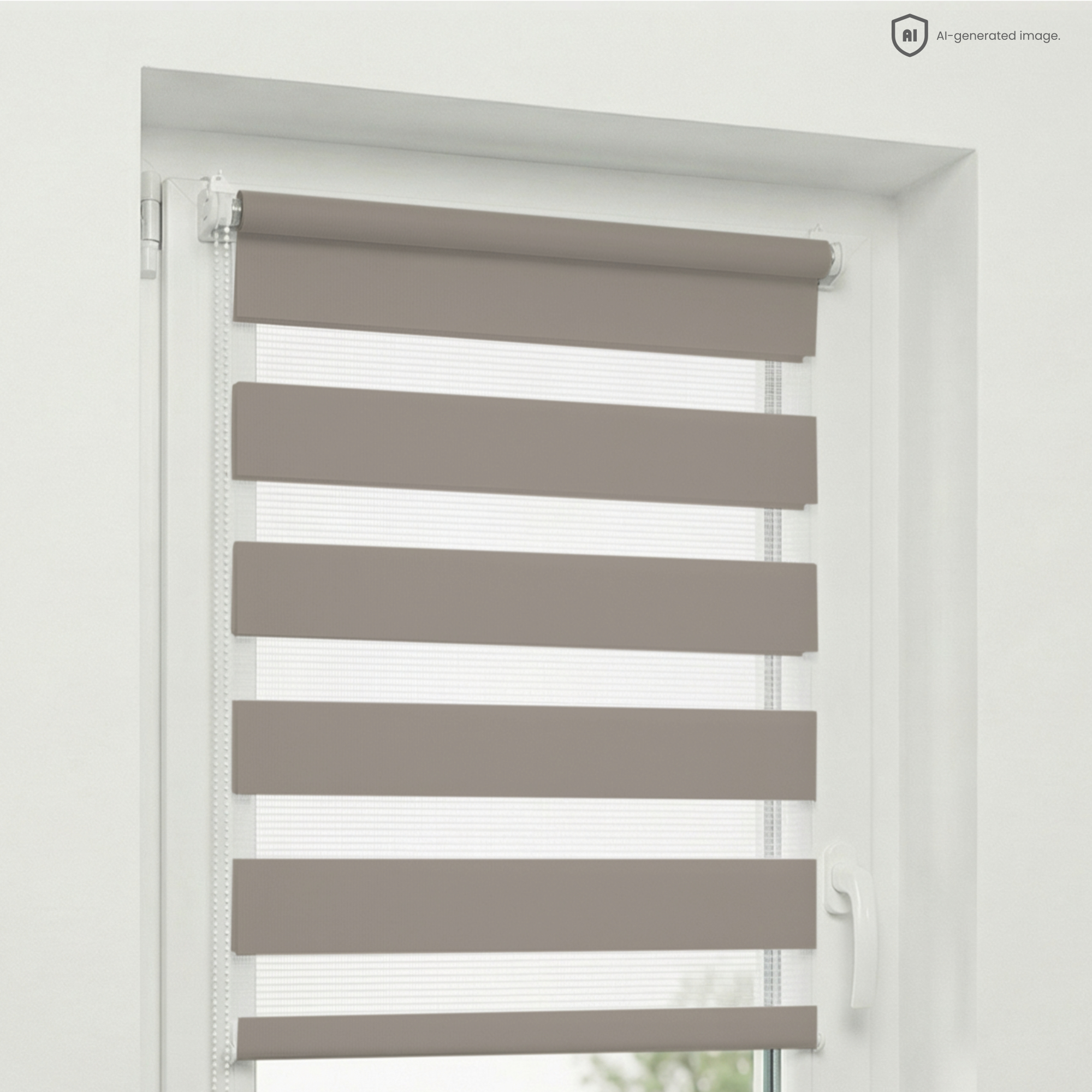 Estika Doppelrollo Tag & Nacht Ohne Bohren - 75 X 150 Cm - Dunkles Taupegrau - Sonnenschutz Für Fenster Im Innenbereich, Duo Rollo Halbtransparent, Klemmfix Fensterrollo