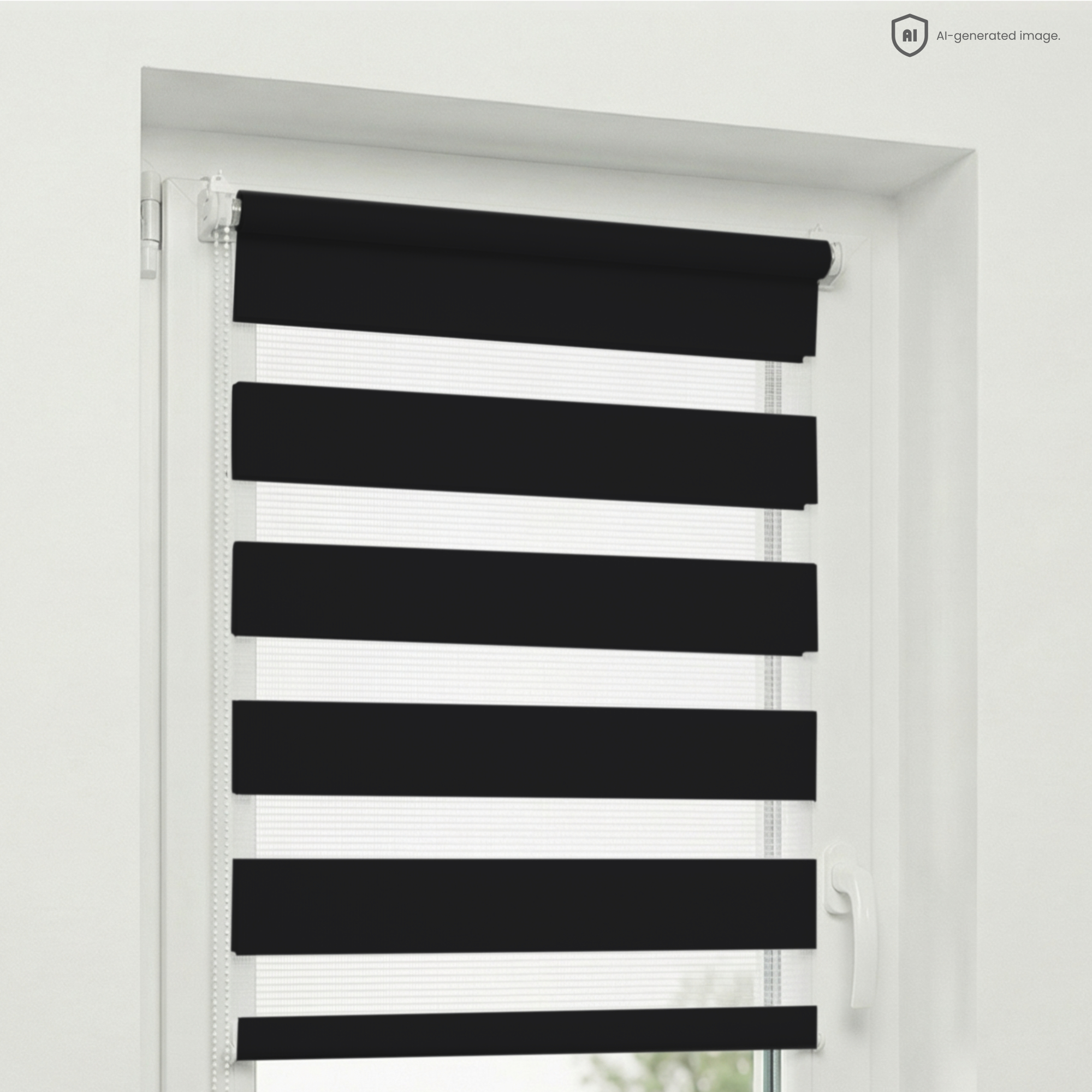 Estika Doppelrollo Tag & Nacht Ohne Bohren - 95 X 220 Cm - Schwarz - Sonnenschutz Für Fenster Im Innenbereich, Duo Rollo Halbtransparent, Klemmfix Fensterrollo