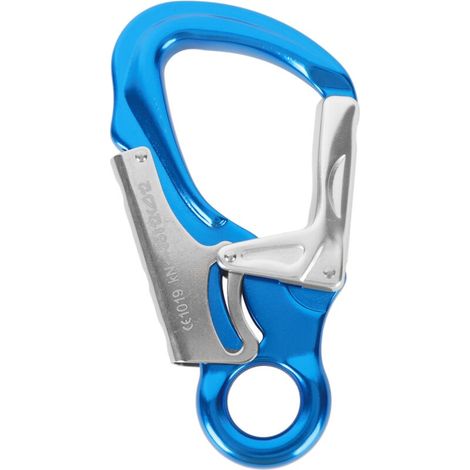 35 Kn Kletterkarabiner, Robuste D-förmige Karabiner Zum Abseilen Und Bergsteigen, Saphirblau, Silber