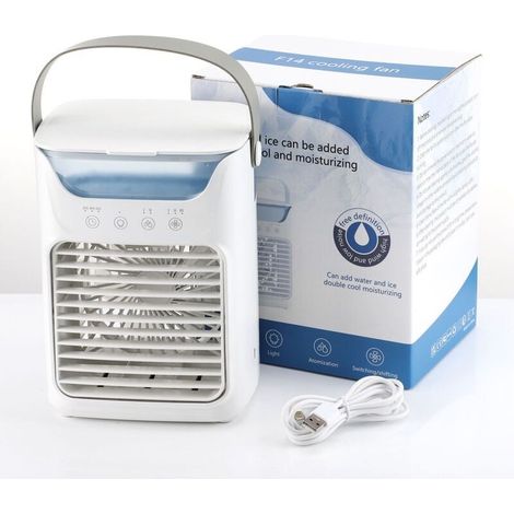 700-ml-klimaanlagenventilator, 3 Geschwindigkeitsstufen, 2 Kaltnebel-einstellungen, Automatischer Timer, Tragbarer Luftbefeuchter