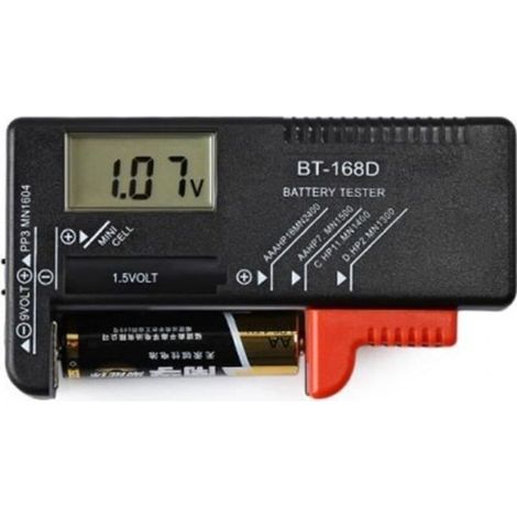 Batterietester – Bt-168d – Lcd-digitalanzeige – Kompatibel Mit Aa-, Aaa-, Cd- Und 9v-batterien – Einfache Bedienung