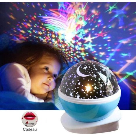Nachtlicht Für Kinder, Sternenprojektion, Bunte, Rotierende Projektorlampe, Deckenleuchte – Blau