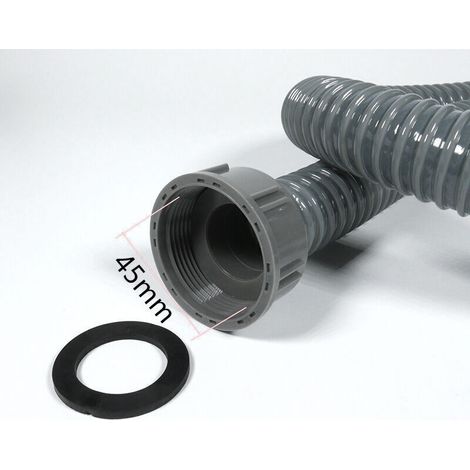 90°-flexibler Ablaufschlauch – 45 X 32 Mm (1,5 M) Für Wasserhahnanschluss – Hergestellt Aus Recyceltem Kunststoff – Grau