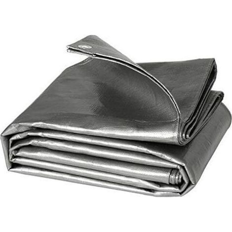 Pe-schutzplane Für Schwimmbecken, 2 X 3 M, 280 G/m², Wasserdicht Und Reißfest, Grau