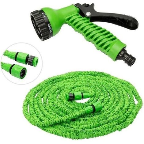Ausziehbarer Gartenschlauch Von 20 M Bis 40 M – Inklusive 7-düsen-spritzpistole – Inklusive Schlauch, Düse Und Sprühkopf – Grün