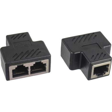 Rj45-splitter-adapter, 1 Auf 2 Ethernet-splitter Mit Doppelbuchse Für Cat5-, Cat5e-, Cat6- Und Cat7-kabel (2er-pack)