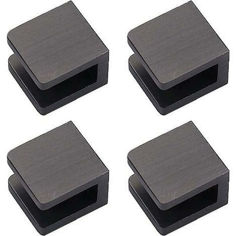4er-pack Glasclips, Kein Bohren Von Löchern In Glas Erforderlich, Glashalter-regalhalterungsclip (für 8 Mm-10 Mm Glas, Schwarz)