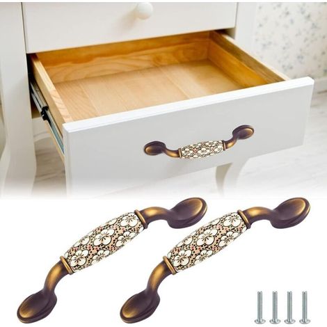 2 Stück Vintage-möbelgriffe Aus Zinklegierung, Vintage-küchenschrankgriffe, Badezimmerschrank-schubladengriffe, Messing-schubladengriffe, Vintage-schubladengriffe, Küchenschubladengriffe