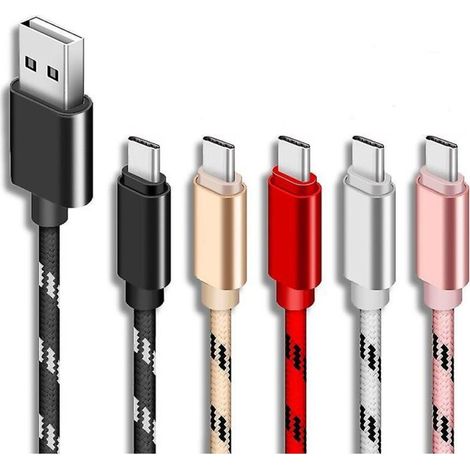 Packung Mit 5 Geflochtenen 2 M Ladekabeln, Usb Typ-c Datenübertragungskabel