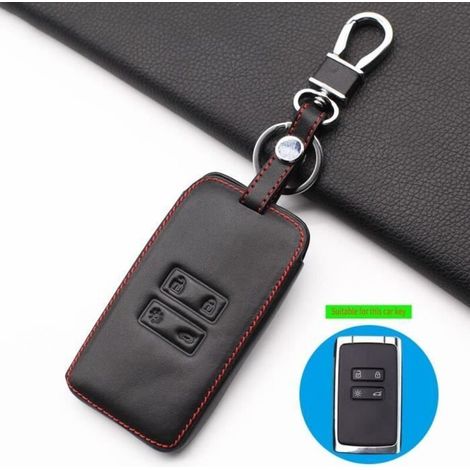 Schlüsselloses Zugangssystem Aus Leder Für Renault Talisman, Captur, Espace, Clio, Me (schwarz)