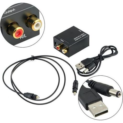 Digitaler Toslink-signal-konverter Von Optischem Koaxialkabel Auf Analogen Rca-audio-konverter-adapter