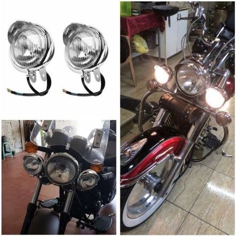 12v Universal Chromfarbene Abs Motorrad-nebelscheinwerfer Led-lampe Faro Motorradscheinwerfer 2 Stück -wm2128
