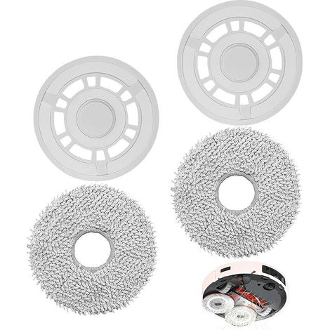 Reinigungstücher Mit Ersatzhalter Und Reinigungspads Für Den Xiaomi X20+ / Dreame X20 Pro Saugroboter (2 Ersatzhalter + 2 Reinigungstücher)