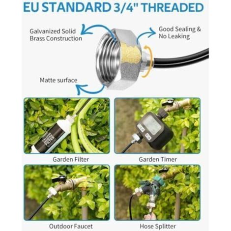 Nebelsystem Für Den Außenbereich, 8 M Nebelgenerator Für Terrassen, Mit 7 Nebeldüsen + 2 Ersatzdüsen + 1 Adapter (messing, 19 Mm), Ideal Für Terrassen, Gärten, Gewächshäuser, Trampoline Oder Andere Zw