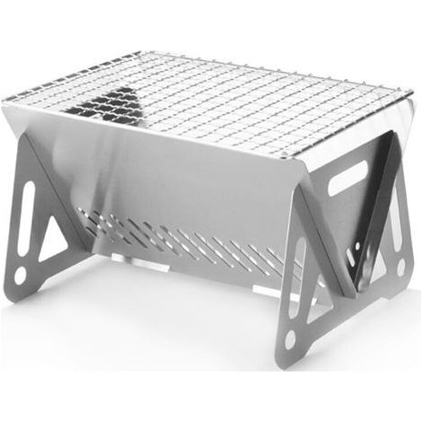 Neuer Faltbarer Edelstahlgrill – Holzkohlegrill Zum Grillen, Für Den Heim- Und Außenbereich, Tragbares Modell – Kleiner Faltgrill (mit Grillrost)