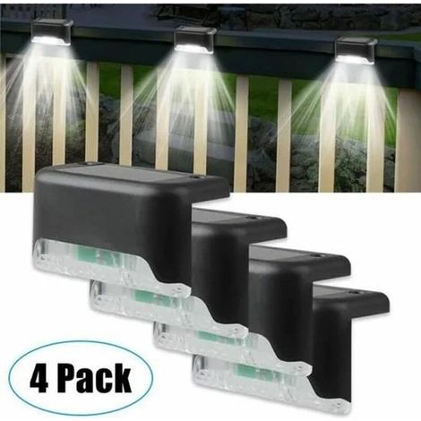 4er-pack Solar-zaunleuchten, Außenbeleuchtung Für Treppen, Zäune, Terrassen, Wasserdicht, Warmweiß