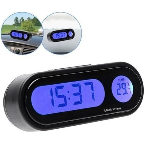 Elektronische Uhr Mit Thermometer Und Led-anzeige – Schwarz – Wohnzimmer – Rechteckig