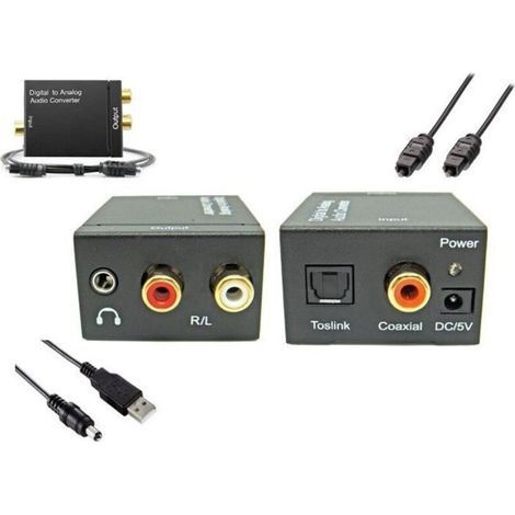 Digital-audio-wandler – Nicht Spezifiziert – Spdif – Cinch & 3,5-mm-klinkenbuchse – Schwarz – Analog-audio