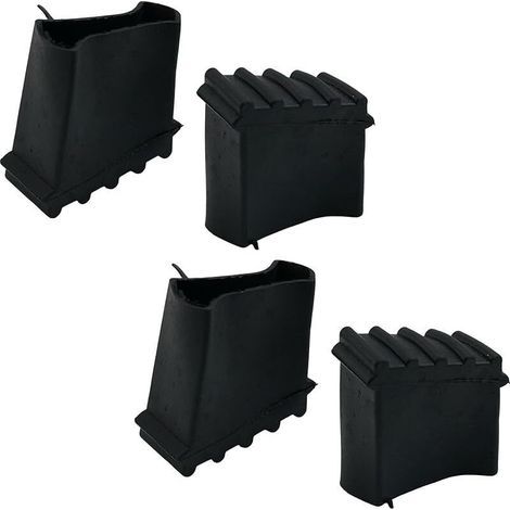 Set Mit 4 Rutschfesten Gummifüßen Für Klappbare Teleskopleitern Mit Dachsparren, Einfach Zu Montieren, Bodenschutz, Schwarz, Innendurchmesser 2,5 X 5 Cm