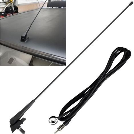 Für Peugeot 106, 205, 206, 306, 309, 406, Citroën Berlingo: Schwarzes Autodachantennen-set (basis + Mast) + Fm-radioantennenkabel