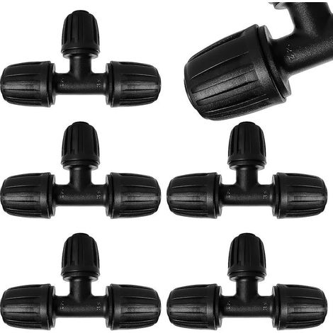 5-teiliger, T-förmiger Schlauchverbinder Mit Widerhaken, 3-wege-bewässerungsschlauchanschluss Für Schläuche Von 15/20 Mm Bis 13/16 Mm, 3-wege-tropfbewässerungsverbinder Für Garten Und Rasen