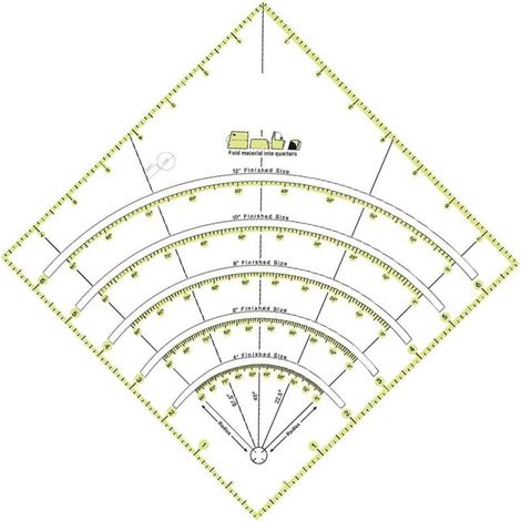 Quadratisches Lineal, Patchwork-lineal, Nählineal, Diy-patchwork-lineal Mit Zweifarbigem Raster, Universelles Transparentes Lineal, Quiltzubehör - F