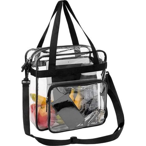 Stadionzugelassene Durchsichtige Tragetasche Mit Vordertasche Und Verstellbaren Schultergurten