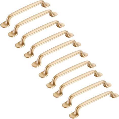 Memkey – 10er-pack Goldene Schrankgriffe 128 Mm – Zinklegierung – Einfache Montage Mit Mitgelieferten Schrauben – Für Moderne Möbel – 128 Mm Griff
