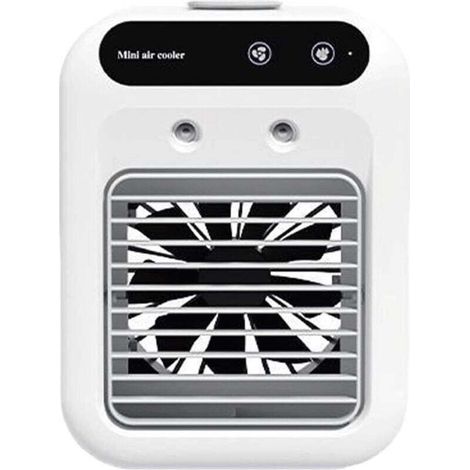 3-in-1 Tragbare Klimaanlage, Mini-luftkühler Und Luftbefeuchter Mit 2 Geschwindigkeiten, Tragbar Und Leise, Per Ufficio, Frontkamera, Scrivania, Auto Und Standard (bianco)