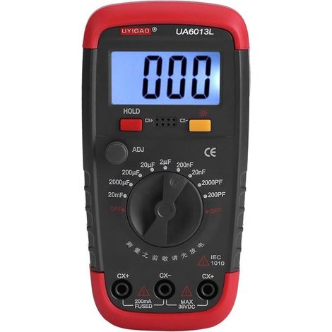 Lntyq Digitales Kapazitätsmessgerät, Professioneller Kondensatortester 0,1 Pf – 20000 Μf Mit Lcd-hintergrundbeleuchtung Max 1999