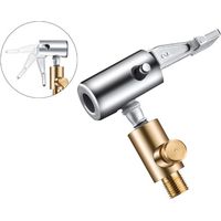 Lntyq 2-teiliges Set: Autoreifen-aufblasdüse, Fahrradpumpendüse, Autoreifenventil, Ballaufblasdüse, Luftkompressor-aufblasdüse, Fahrradpumpe, Autoreifenventil-adapterclip, Messing