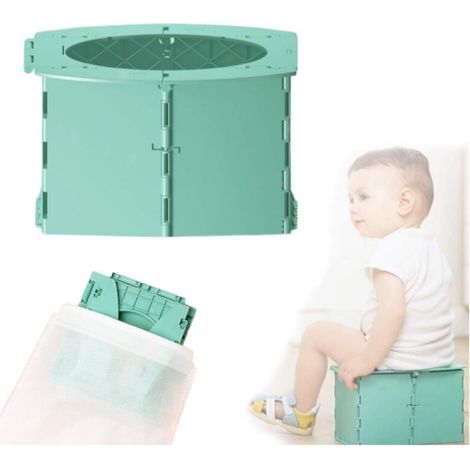 Grünes, Tragbares Falt-töpfchen Für Unterwegs, Faltbares Auto-töpfchen Für Kinder, Falt-toilette Für Kinder, Outdoor-töpfchensitz Für Jungen, Faltbares Auto-toilette Für Babys