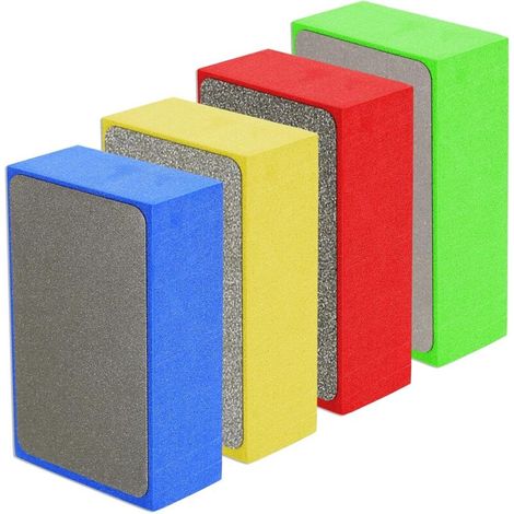 Lntyq 4x Diamant-handpolierpads, Betonschleifklötze, Schleifkeile, Schleifschwämme Für Fliesen, Porzellan, Stein, Keramik, Granit, Marmor, Glas, 60, 100, 200, 4