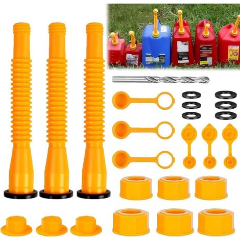 3-teiliges Benzinkanister-ausgießer-ersatzset Mit 8-mm-bohrer, Passend Für Die Meisten 1/2/5/10-gallonen-kanister
