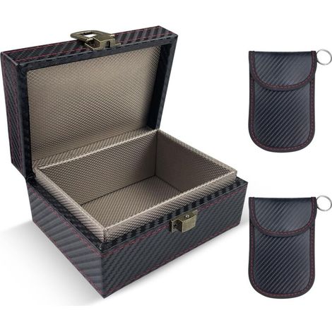 Rfid-schutzhülle, Rfid-schutzbox, Diebstahlschutz-faraday-käfig Mit 2 Signalen, Faraday-blockiertasche, Keyless-go-autoschlüssel-schutzhülle, Autoschlüsselbox, Faraday-käfig