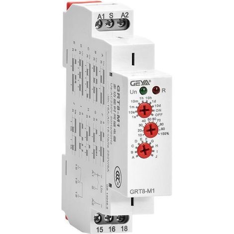 Multifunktions-zeitrelais Grt8-m1, 220 V – Zyklisches Zeitrelais Für 230 V Wechselstrom, 35-mm-din-schiene, 10 Einstellbare Funktionen Für Industrielle Anwendungen