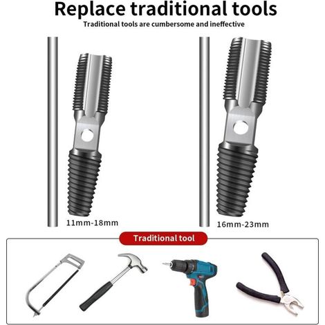 Lntyq Schraubenausdreher-set Für Beschädigte Schrauben, 1/2"- Und 3/4"-gewindeschraubenausdreher-set, Doppelkopf-schraubenausdreher, Zum Entfernen Beschädigter Schrauben Und Reparieren Von Gewinderohr