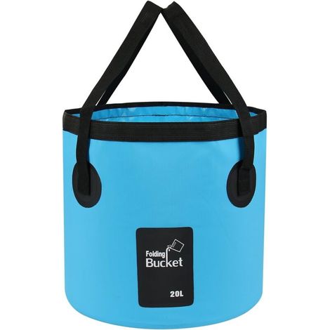 Faltbarer Eimer, 20 L Tragbarer Falteimer, Autowascheimer, Geeignet Für Camping, Wandern, Angeln Und Reisen, Blau