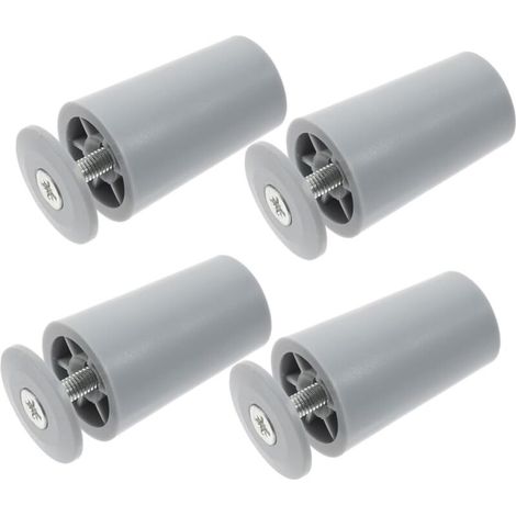 Set Mit 8 Grauen Pvc-rollladenstoppern, 40 Mm Durchmesser, Inklusive Schrauben
