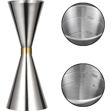 Cocktail-jigger, Doppelseitiger Cocktail-jigger Aus Edelstahl, Silberner Messbecher Für Professionelle Barkeeper, 30 Ml X 45 Ml Messbecher