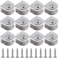 Lntyq 12-teiliges Glasklemmen-set, Verstellbare Glashalterung, Glasstützklemme, Verstellbare Glastrennwandhalterung, Geeignet Für Glasstärken Von 3 Bis 10 Mm