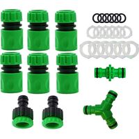 Lntyq 10er-pack 3/4" 19 Mm Gartenschlauchverbinder, Gartenschlauch-wasserhahn-anschlussset – Schnellkupplung, Doppel-außengewinde, Y-verteiler, 2-in-1-gewindehahn, Reparaturdichtung