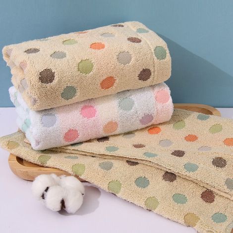 Lntyq 4er-pack Baumwoll-handtücher Mit Bunten Punkten (2 Designs) – Weiche, Saugfähige Badetücher – 34 X 76 Cm