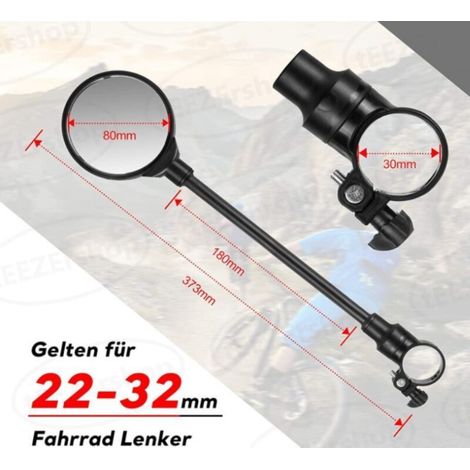 Lntyq 2 Weitwinkel-fahrradspiegel, 360° Drehbar, Konvexe Acryl-sicherheitsspiegel Für 22-32 Mm Lenker, Zubehör Für Alle Fahrräder Und Motorräder