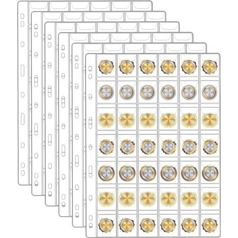 Lntyq – 6-lagige Pvc-münzbox – 42 Münzfächer – Staub- Und Wasserdicht – Transparentes Display