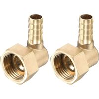 Lntyq Messing-schlauchanschluss-winkelstück Mit Widerhaken, 10 Mm X G1/2 Innengewinde, Mit Drehbarer Überwurfmutter Für Wasser, Kraftstoff Und Luft (2er-pack)