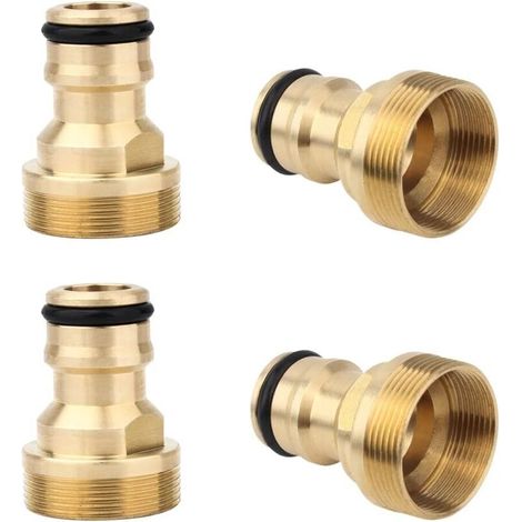 Lntyq 4-teiliges Messing-wasserhahn-adapterset, Schlauchanschluss Für Gartenwasserhähne, Universaladapter Für Küchenwasserhähne, Adapter Mit Außen- Und Innengewinde, Schnellkupplungsadapter