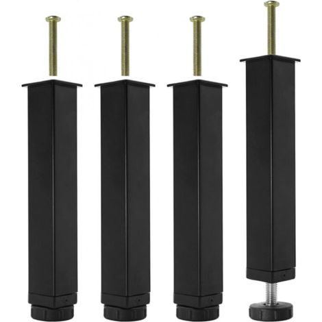 Set Mit 4 Metallbettbeinen Für Lattenroste, Schraubbettbeine, Höhenverstellbar 20-22 Mm, Bettgestell-stützbeine, Möbelbeine Ohne Bohren (20 Cm)