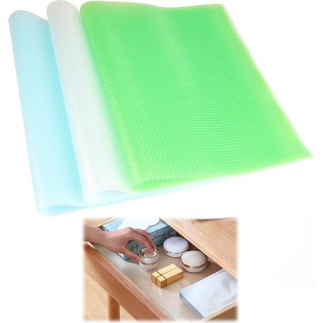 Lntyq 3er-pack Kühlschrank-frischematten, Antibakteriell, 45 X 30 Cm, Waschbare Kühlschrankmatten, Anti-frost-gefrierschrankmatten, Rutschfeste Kühlschrankmatten, Für Küche, Schrank Usw.